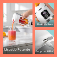 Batido potente, batería lista, carga por USB-C