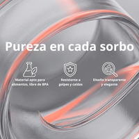 Pureza en cada sorbo: material apto para alimentos, resistente y transparente